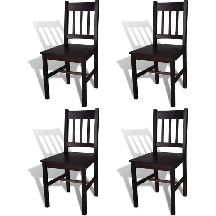 vidaXL Esszimmerstühle 4 Stk. Dunkelbraun Kiefernholz 241517