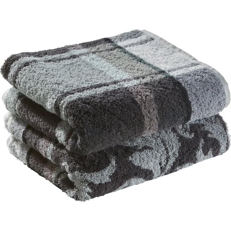 Erwin Müller Duschtuch Duschtuch "Ludwigsburg" 2er-Pack, Frottier (2-St), Walk-Frottier Karo – Bild 2