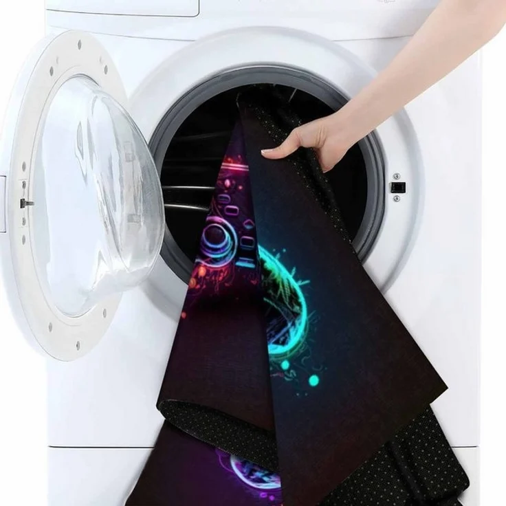 Bamyum Teppich Funspot Teppich mit Chenille Druck, Waschbarer Antibakteriell Teppich, Einzelstück – Bild 4