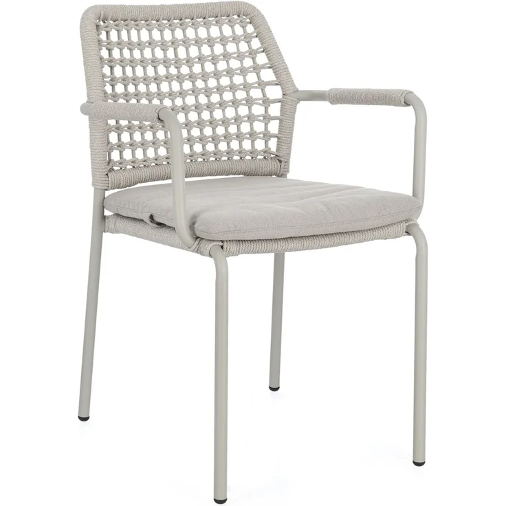 Gartenstuhl Rajada aus Aluminium, modern stapelbar, sandfarben, für Outdoor, mit Armlehnen – Bild 9