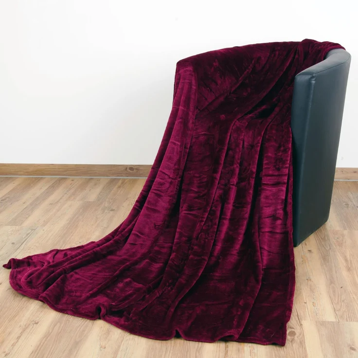Kuscheldecke "Celina" Aubergine 70x100 cm – Bild 1
