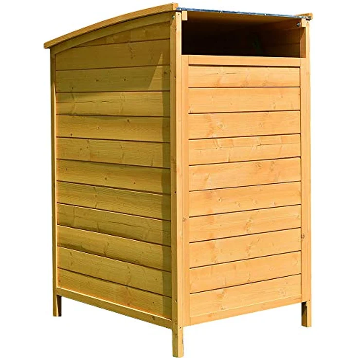 Mülltonnenverkleidung Braun Einzelbox 2x 120L oder 240L Gartenbox Zinkdach Holz – Bild 5