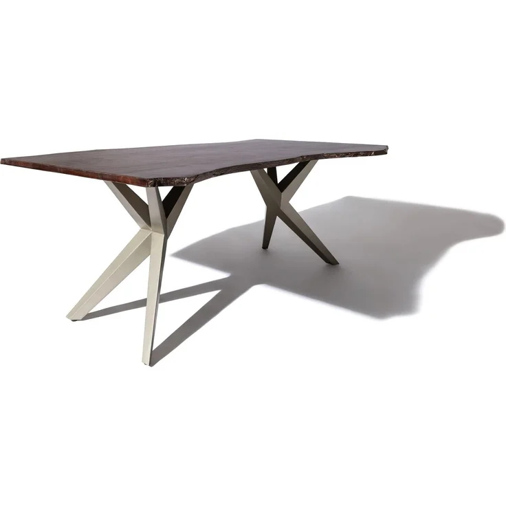 Baumtisch Akazie 160x90x76 braun lackiert Beine silber matt FREEFORM 4 #23 – Bild 7