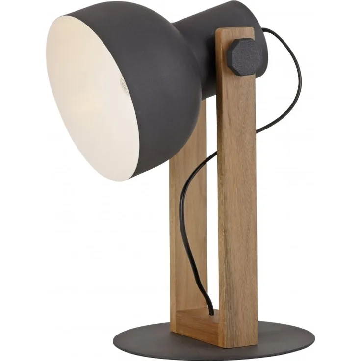 JUST LIGHT 15746-18 CUP 2.0 Tischleuchte schwarz Holz E27