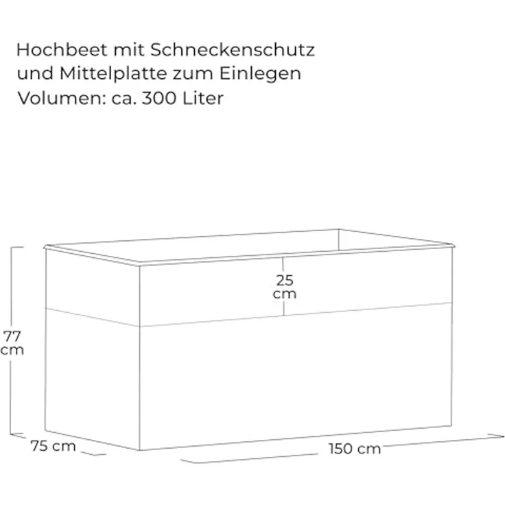 osoltus Hochbeet Set Schneckenkante Stahl verzinkt Anthrazit 150 x 75 cm – Bild 3