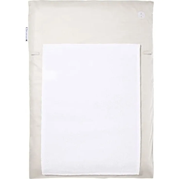 Wickelauflage 50x70 | Wickelunterlage Sand Beige | Wickelauflagenbezug inkl. abnehmbares Frottee Handtuch | Alternative zu Wickelauflage abwaschbar