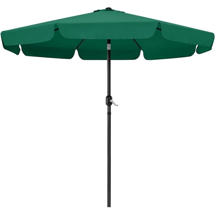 Yaheetech Sonnenschirm ∅ 268 cm, Kippbarer Gartenschirm mit Volant UV-schutz Kurbelschirm