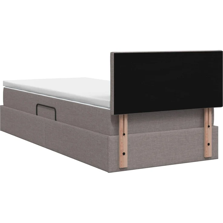 vidaXL LED-Speicherbett mit Matratze Taupe 100 x 200 cm Stoff 3459108 – Bild 10