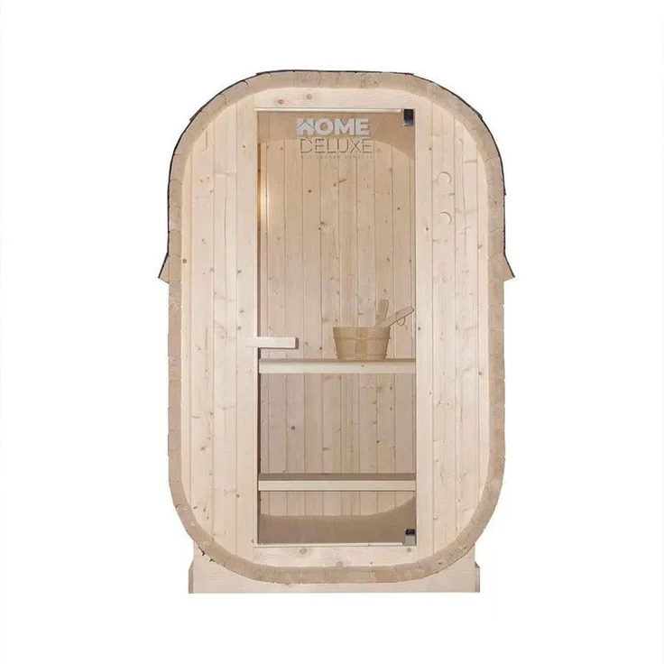 XL Luxus Outdoor Fasssauna 194x120 SET Sauna inkl. 3,6 KW Saunaofen 2 Pers. – Bild 2