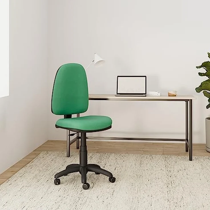 PIQUERAS Y CRESPO Modell 04CP Ergonomischer Bürostuhl mit Permanentkontaktmechanik, höhenverstellbar und räder parkett Sitz und Rücken gepolstert in Stoff BALI grün – Bild 3