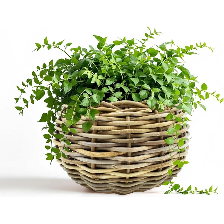 Spetebo Blumentopf Rattan Pflanztopf mit Kunststoff Einsatz (Anzahl, 1 St, Stück), mit 100 % wasserdichtem Innenkübel – Bild 6