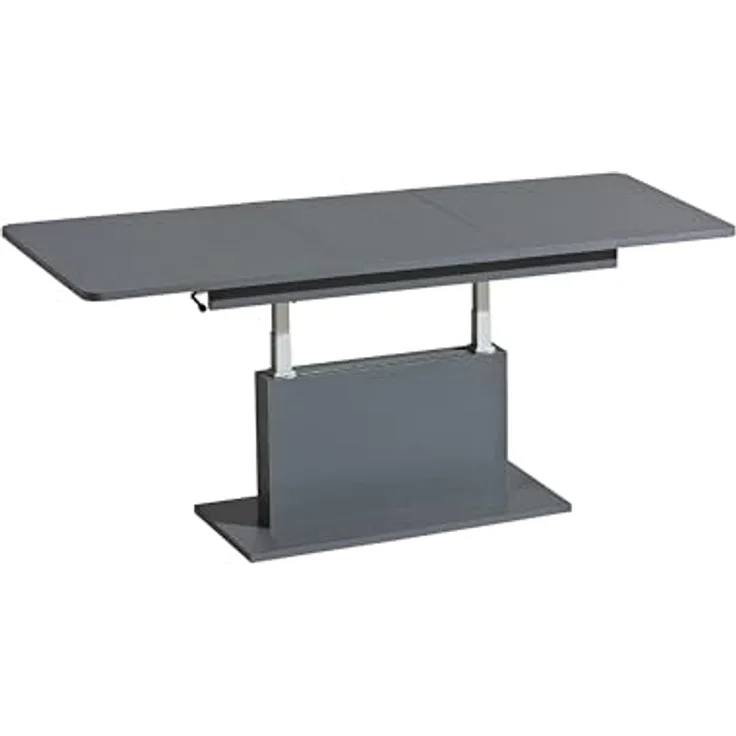 designimpex Couchtisch, Rechteckig, anthrazit, Holzwerkstoff, 126x57x70 cm, höhenverstellbar und ausziehbar – Bild 3