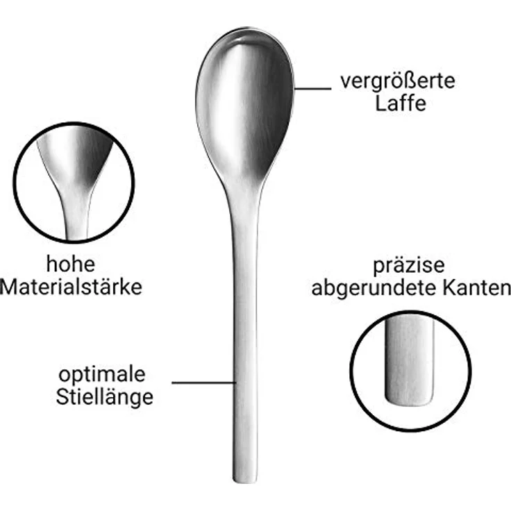 PURESIGNS Bestecklöffel Müslilöffel ONE Extra (2 Stück), Perfekte Größe für's Müsli – Bild 3