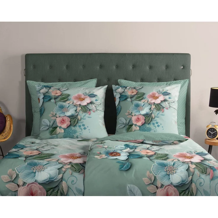 good morning Wendebettwäsche Taleen, Renforcé, 2 teilig, 100% Baumwolle, Renforcé, Reißverschluss, Wendeoptik, Blumen – Bild 3