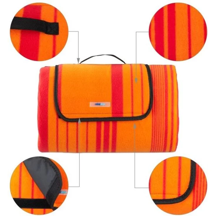 Picknickdecke 200x200cm orange gestreift 10025989 – Bild 7
