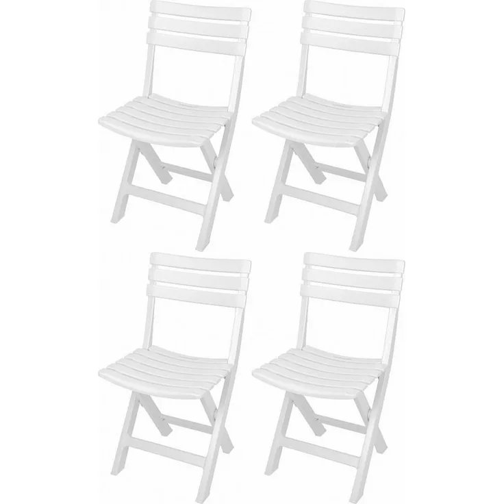 Progarden Klappstuhl Balkonstuhl Gartenstuhl Campingstuhl Stuhl 78x44x42cm Weiß (Set, 4 St), UV-Beständig, Robust, Wetterfest, Made in Italy, Hochwertig