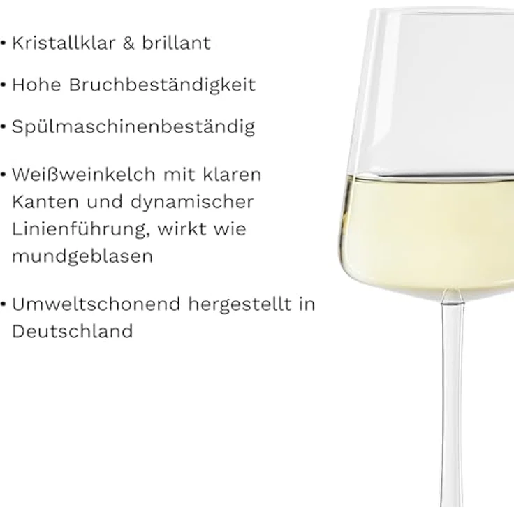 Stölzle Lausitz Weißweingläser Power 2er-Set 400 ml – Moderne Weingläser für maximale Aromaentfaltung von Weißwein – Edler Weißweinkelch aus Kristallglas – Spülmaschinen- & Stoßfest, Made in Germany – Bild 3