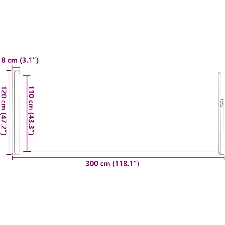 vidaXL Ausziehbare Seitenmarkise 120x300 cm Blau 45361 – Bild 12