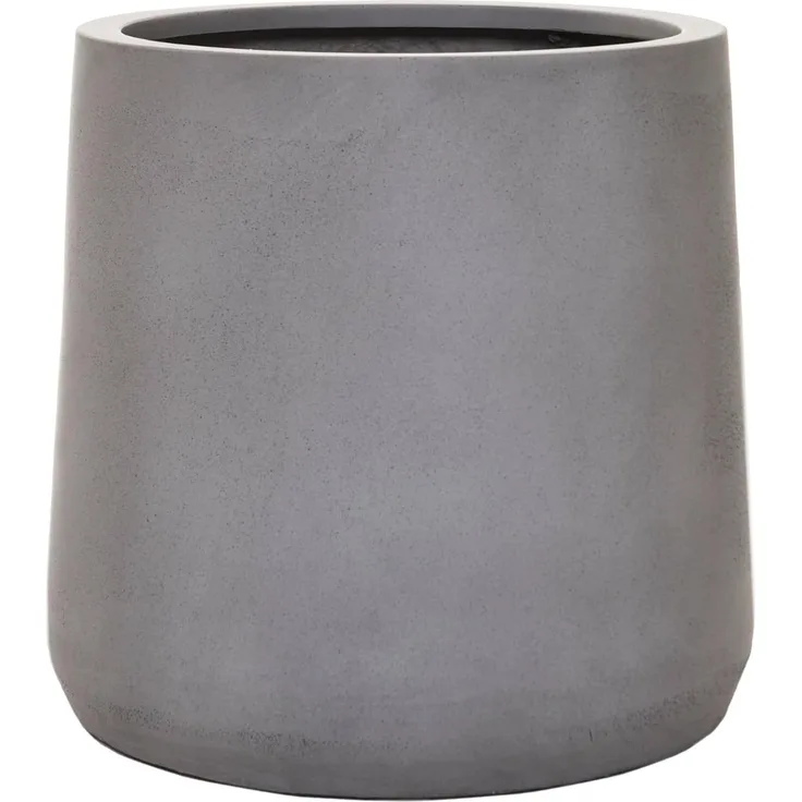 VIVANNO Blumentopf Fiberglas VEKRA Rund, Grau Beton-Design 38x40 cm