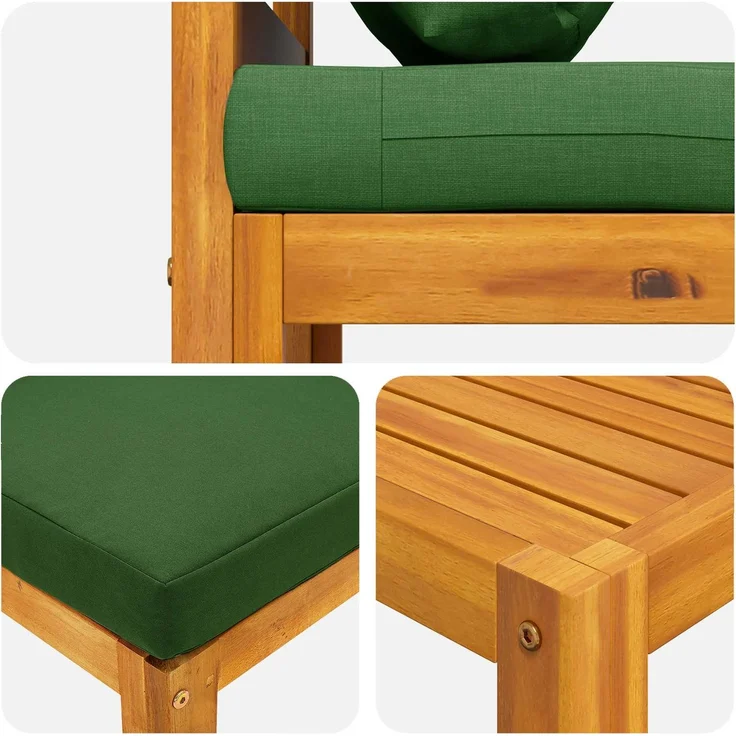 vidaXL 9-teiliges Garten-Lounge-Set, modular Natur Massivholz Akazie 3417256 – Bild 6