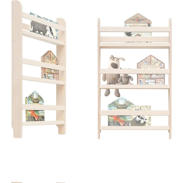 MAMOI® Kinderbücherregal aus Holzwerkstoff – Bücherkiste, Kinderbücherregal, Bücherregal für Kinderzimmer, Bücherbank, Wandregal, Montessori Kindermöbel