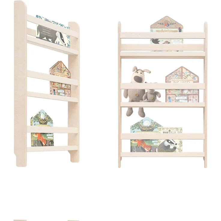 MAMOI® Kinderbücherregal aus Holzwerkstoff – Bücherkiste, Kinderbücherregal, Bücherregal für Kinderzimmer, Bücherbank, Wandregal, Montessori Kindermöbel