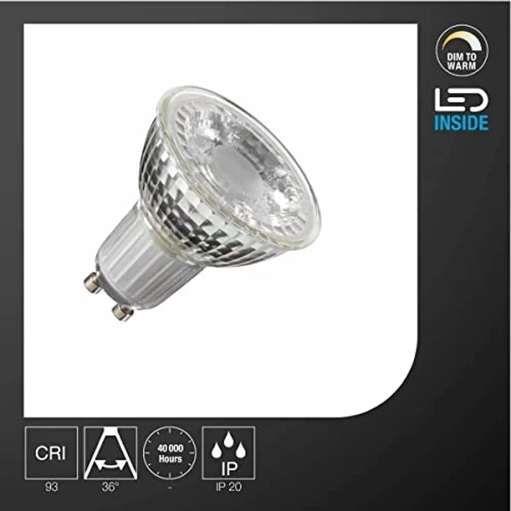 SLV QPAR51 GU10, LED Leuchtmittel 6W 2200 2700K CRI90 36° - LED Lampen Sockel GU10 – Bild 2