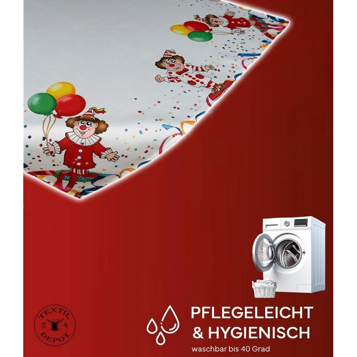 texpot Tischdecke Tischläufer Druck Clowns Fasching (1-tlg) – Bild 2