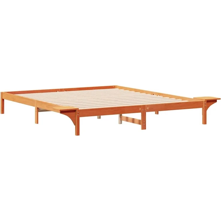 vidaXL Bettgestell mit Nachttischen Wachsbraun 200 x 210 cm 873237 – Bild 6