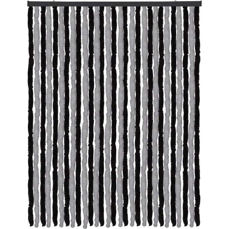 Flauschvorhang 56x185cm - 140x220cm Unistreifen Anthrazit und Schwarz 120x200 cm – Bild 1
