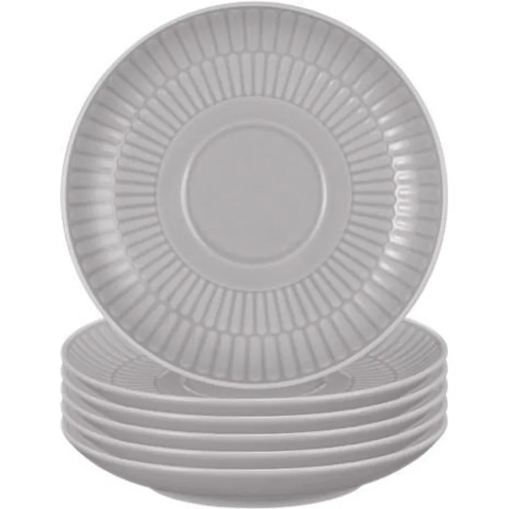 Seltmann Weiden Amina Kombi-Untertassen, grau, Keramik, rund, 12 cm Durchmesser, 6er Set, spülmaschinen- und mikrowellengeeignet