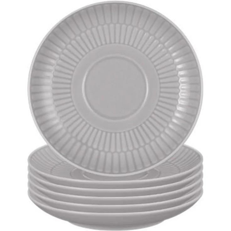 Seltmann Weiden Amina Kombi-Untertassen, grau, Keramik, rund, 12 cm Durchmesser, 6er Set, spülmaschinen- und mikrowellengeeignet