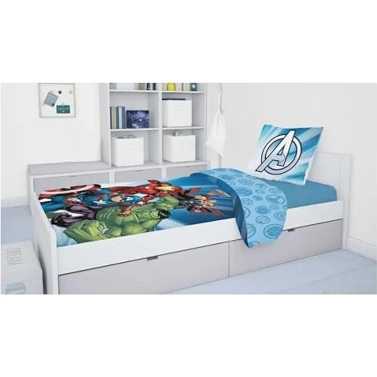 Marvel Avengers Bettwäsche Set aus Baumwolle Bettdeckenbezug 140 × 200 cm mit 70 × 90 cm Kissenbezug – Bild 2