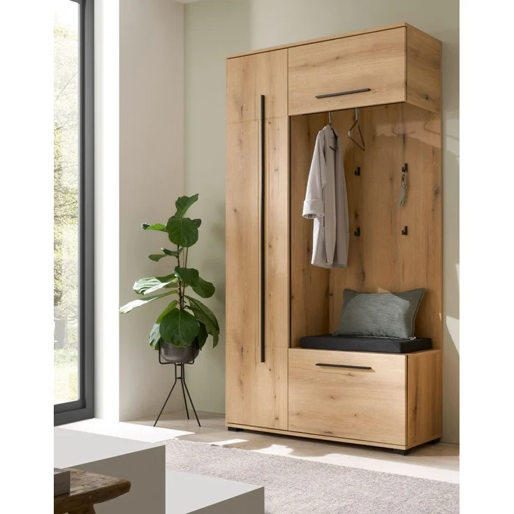 Kompaktgarderobe Design-D in Evoke Eiche 111 x 200 cm – Bild 6