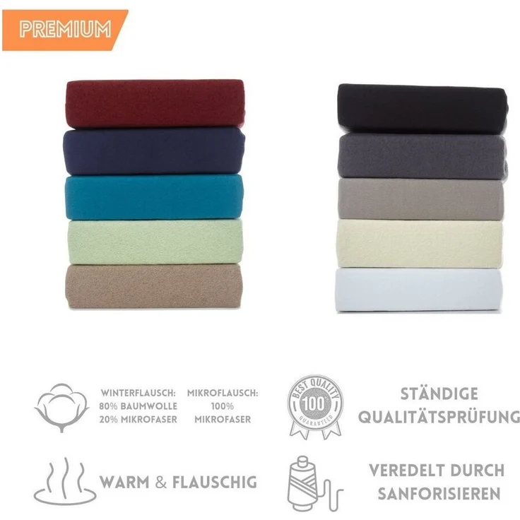 Hometex Premium Textiles Spannbettlaken aus Mikroflausch oder Teddyflausch - Bettlaken extra warm & kuschelig, Gummizug: Rundum, viele Größen und Farben in Premium Qualität – Bild 2