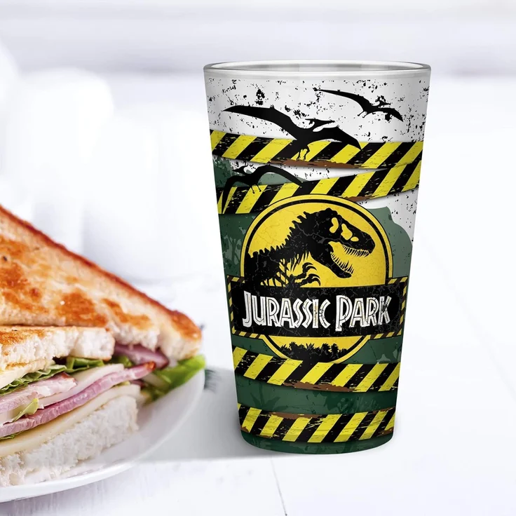 ABYstyle Tasse JURASSIC PARK - Large Glass - 400ml -Danger High Voltage - – Bild 6