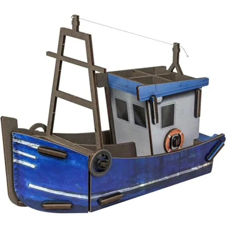 Werkhaus Stiftebox Fischkutter blau Stifte Köcher Halter WE2036