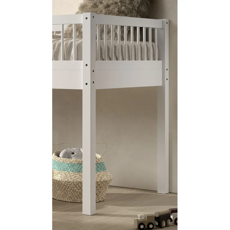 Halbhohes Bett FORREST 90 x 200 cm Buche Weiß – Bild 3