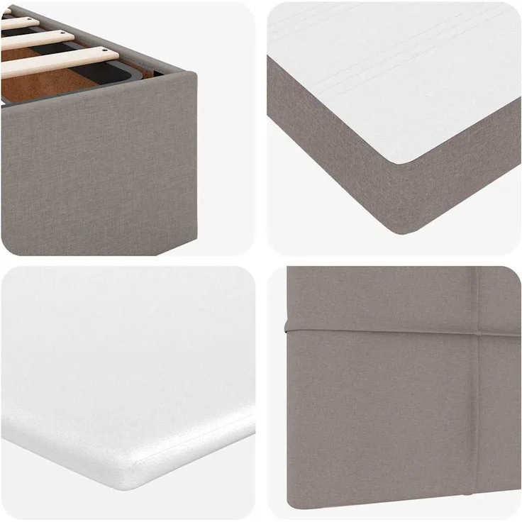 vidaXL Ottoman-Bett mit Matratze & LEDs Taupe 120x200 cm Stoff 3314000 – Bild 12