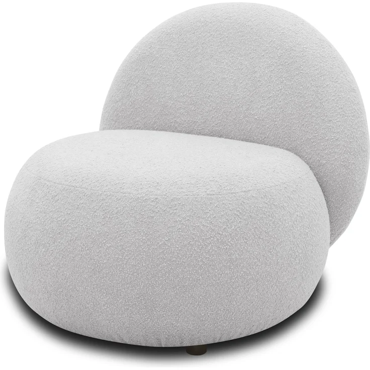 DOMO. collection Sessel 700 016, Polstersessel, rund, gepolsterte Rückenlehne, Füße mit Filzgleitern, Armsessel, Polsterganitur, 73 x 75 x 76 cm (BxTxH), grau – Bild 3