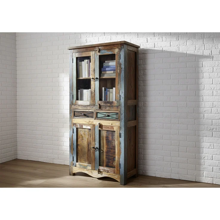 Vitrine Altholz 90x40x180 mehrfarbig lackiert NATURE OF SPIRIT #08 – Bild 2