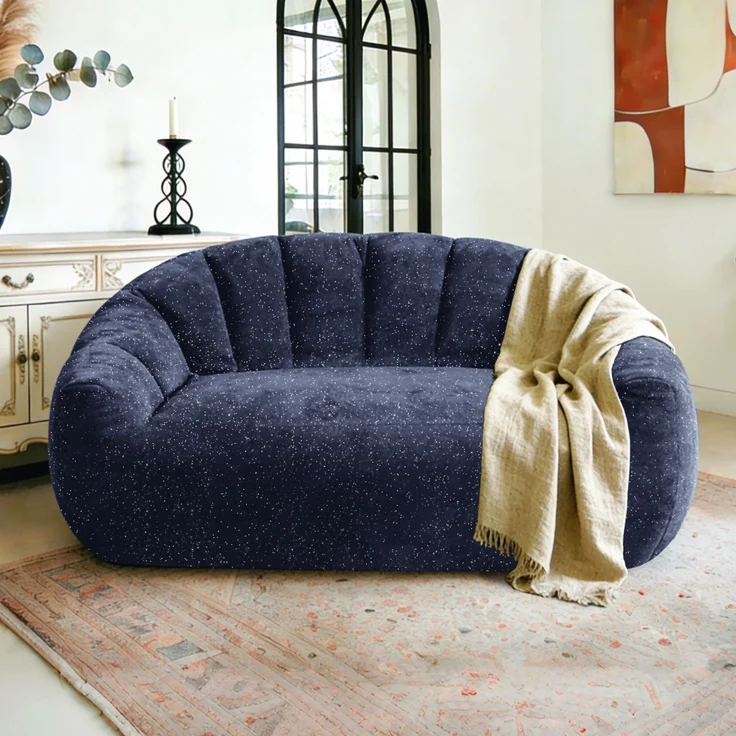 Sitzsack-Sessel 140cm×98cm×61cm in Blau mit Armlehnen und bärenpfoteninspiriertem Design – Bild 1