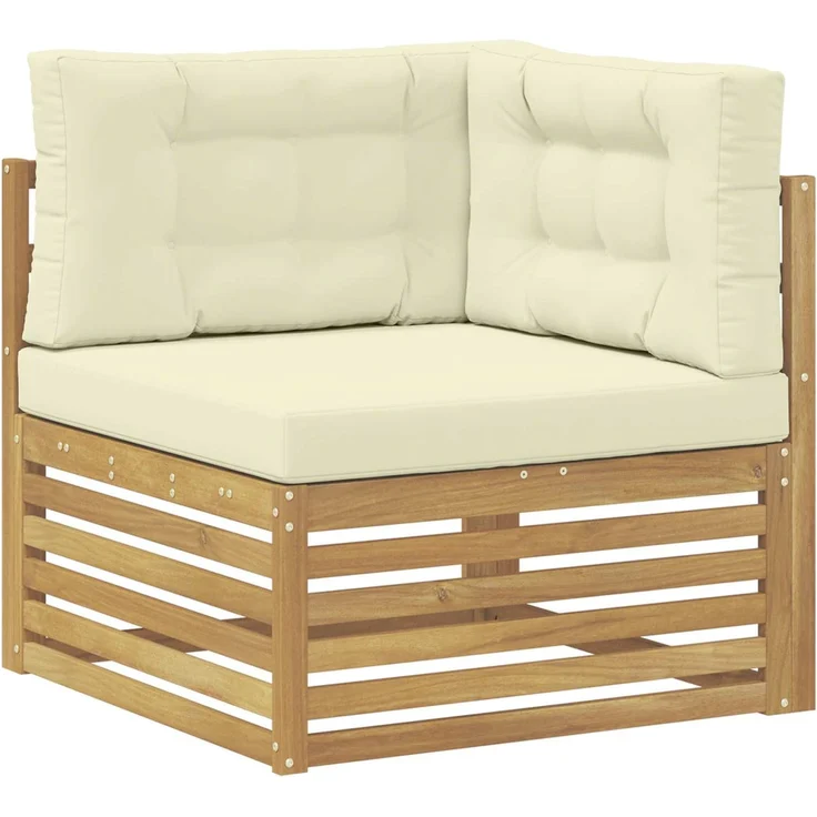 vidaXL Outdoor-Sofagarnitur 5 pcs Weiß und Creme 327 x 168,5 x 73 cm 3390480 – Bild 4