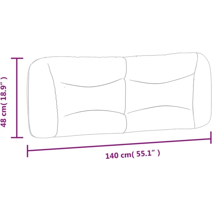 vidaXL Kopfteil-Kissen Taupe 140 cm Stoff – Bild 2