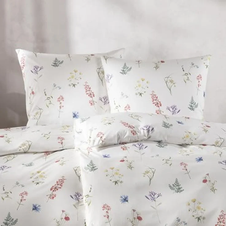 Estella Interlock Jersey Bettwäsche Verna 6302-985 Blumenwiese 135x200 – Bild 4
