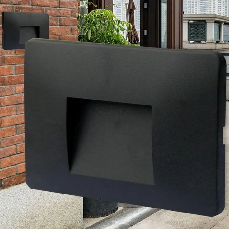 3W LED Treppenlicht Treppenbeleuchtung Treppenleuchte Stufenlicht Stufen Leuchte Eckig Schwarz – Bild 7