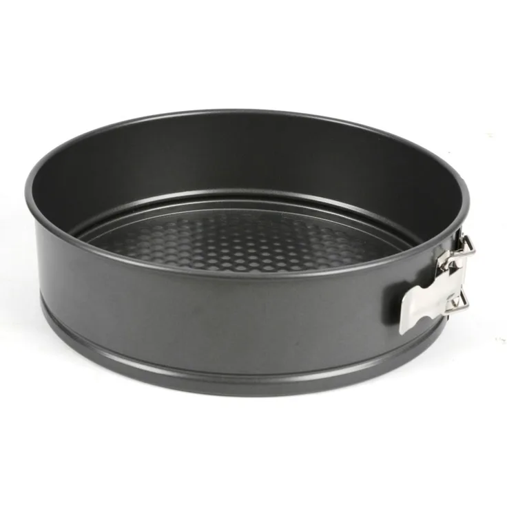 Flachboden Springform 24 cm aus 0,4 mm Carbonstahl – robuste Antihaft-Backform für Kuchen, Torten & Quiches, hitzebeständig, langlebig und ideal für gleichmäßige Backergebnisse
