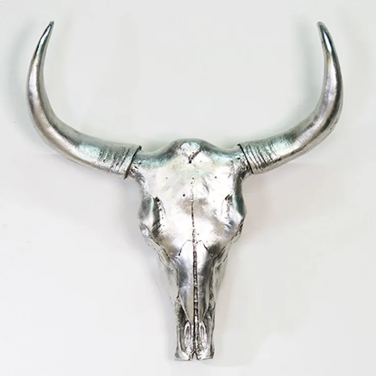 Wanddeko Büffelkopf 69x64cm Bison Polyresin Wandobjekt Dekoobjekt Trophäe Geweih