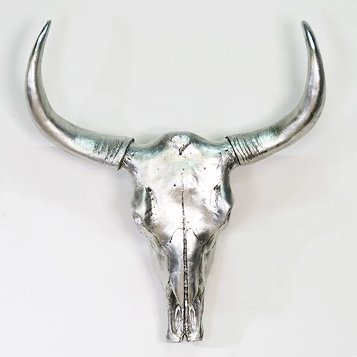 Wanddeko Büffelkopf 69x64cm Bison Polyresin Wandobjekt Dekoobjekt Trophäe Geweih