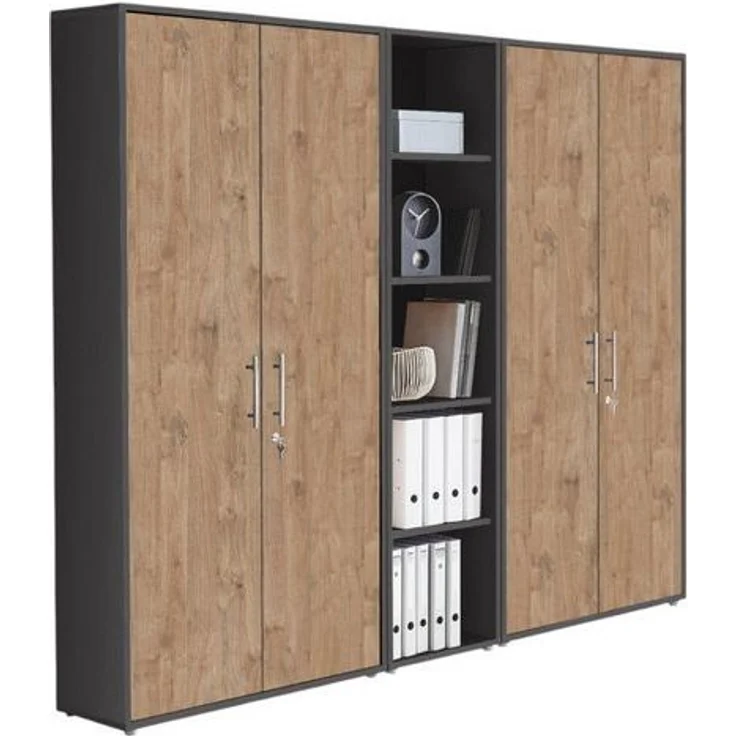 moebel-dich-auf Aktenschrank TABOR 10 (Aktenregale/Aktenschränke ideal für DIN A4 Ordner inkl. 4 Einlegeböden, Büroschrank abschließbar mit Griffen aus Edelstahl) Made in Germany – Bild 2